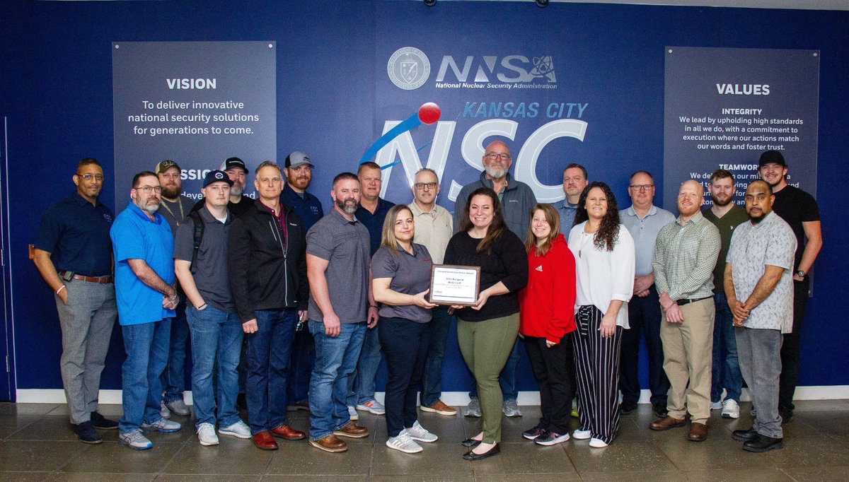 KCNSC's tweet photo. @NSCSafety recognized @KCNSC for our excellence in safety performance with the Million Hours Worked Award and the Occupational Excellence Achievement Award for 2025. In FY25, KCNSC logged over 7 million consecutive work hours without an occupational injury or illness. https://t.co/ktaZtDlnf8