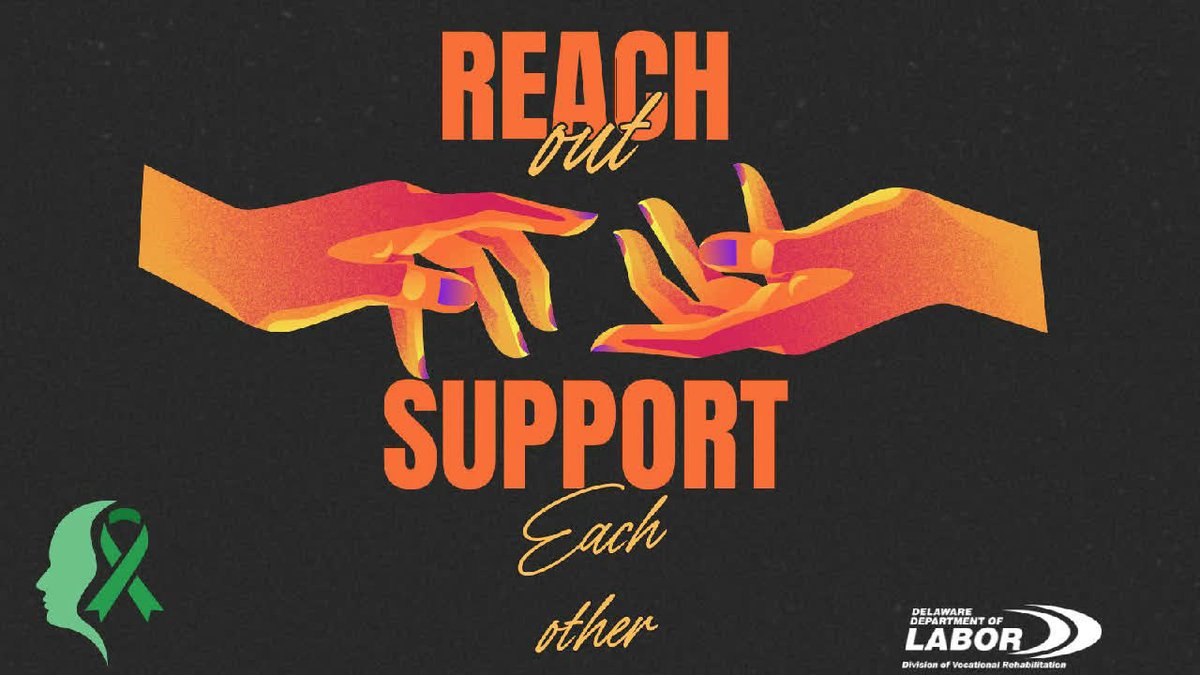 DelawareDVR's tweet photo. Mental Health Awareness Month reminds us that support starts with connection.  This year's @MentalHealthAm theme, "More Good Days, Together," encourages us to check in, reach out, and remind others they're not alone. #MentalHealthAwarenessMonth https://t.co/dKoKP5WAGW https://t.co/hLPIXRLTfq