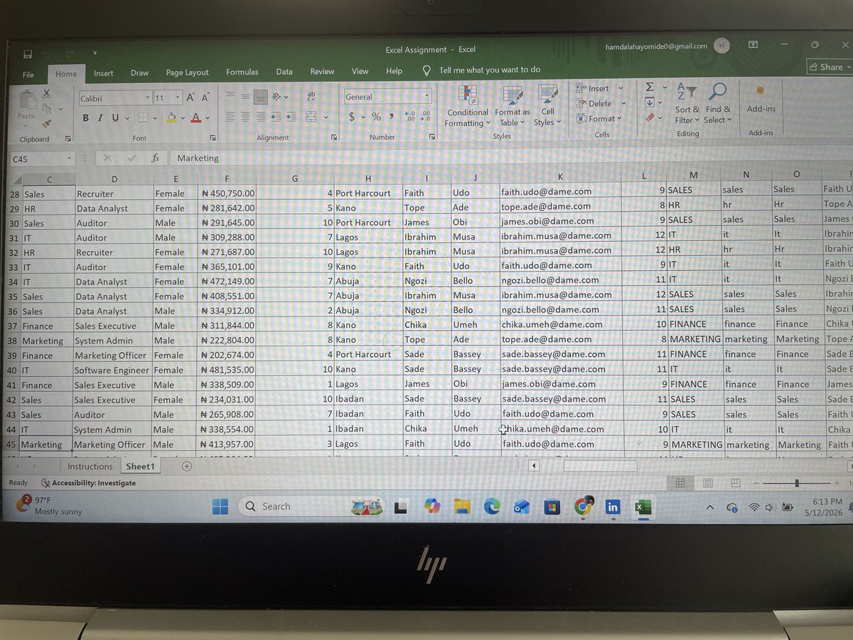 o_hamdalah's tweet photo. First Data Analytics assignment completed 📊
Week 6 of learning and slowly getting more comfortable with data and Excel. One step at a time ✨

#Dataanalytics #Excel #Learningjourney #tsacademy https://t.co/0u2rZFWFnS