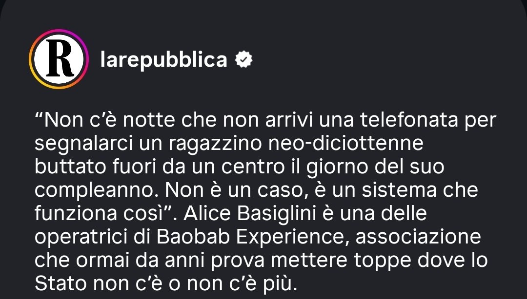 BaobabExp's tweet photo. Sai come festeggia il 18° compleanno un minore straniero?

Con la casa famiglia che lo butta per strada perché il finanziamento pubblico si interrompe con la maggiore età 

Ragazzi sfrattati senza documenti, iscrizione a scuola, medico di base.

https://t.co/r8iqnNWhuw https://t.co/1d2AMbTrCC