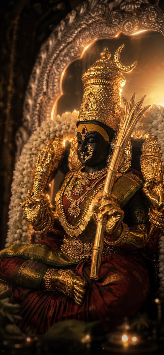 Splendid_Tiger's tweet photo. In her temple, time bends. The fragrance of champaka flowers merges with the smoke of ghee lamps, and the rhythmic chanting of the Lalita Sahasranama becomes a lullaby for the soul. https://t.co/LXbRmEu9ST