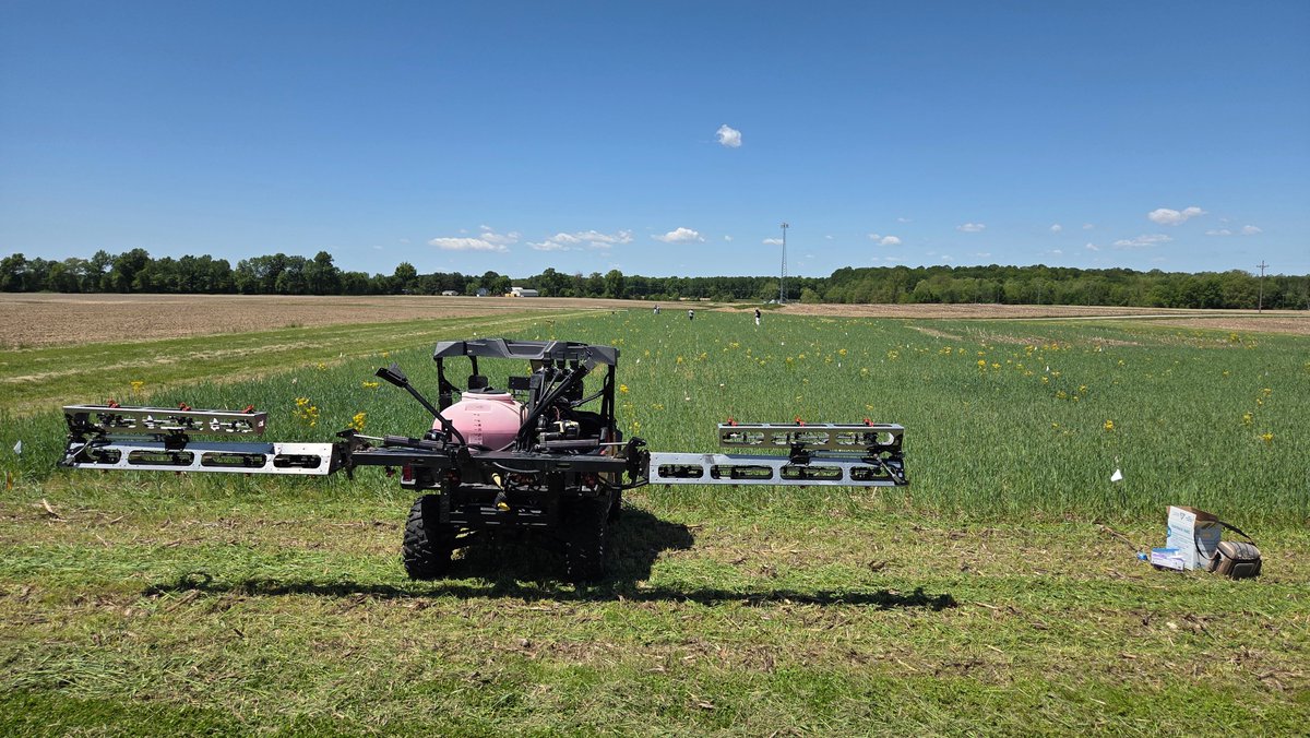 PUweeds's tweet photo. I recently discussed the importance of #SprayerSetup on @WarAgainstWeeds and @PenneyPodcast. Yesterday, we put out a trial in SE IN looking at this problem with #PWM sprayers. Do low (<40%) duty cycles result in poor deposition and efficacy? Stay tuned for results! #PUweeds https://t.co/R0UK8LQjty