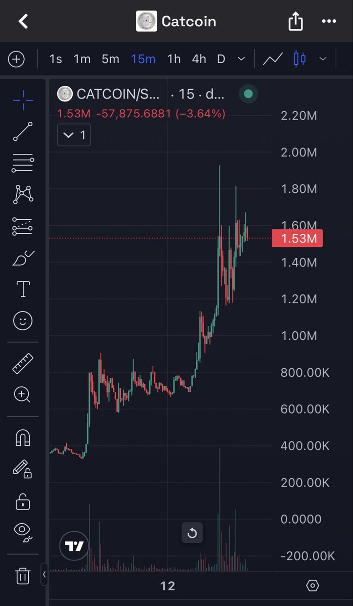 SpeedRacer689's tweet photo. $CATCOIN wants a new all time high today!  Consolidating nicely in a bull flag looking for that push. https://t.co/lySzhwt27X