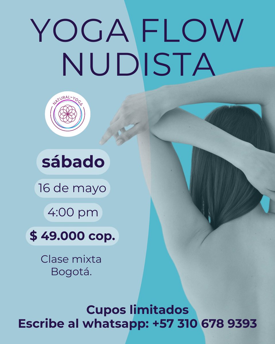 naturalyogaflow's tweet photo. ✨ Este sábado: Yoga Flow en Bogotá 🧘🏻‍♀️
🗓️ 16 de mayo
⏰ 4:00 pm
💰 $49.000 COP
👥 Clase mixta
Un espacio para respirar, moverte y reconectar contigo 💙
⚠️ Cupos limitados
📲 +57 310 678 9393 https://t.co/cx63Jdh2ZP