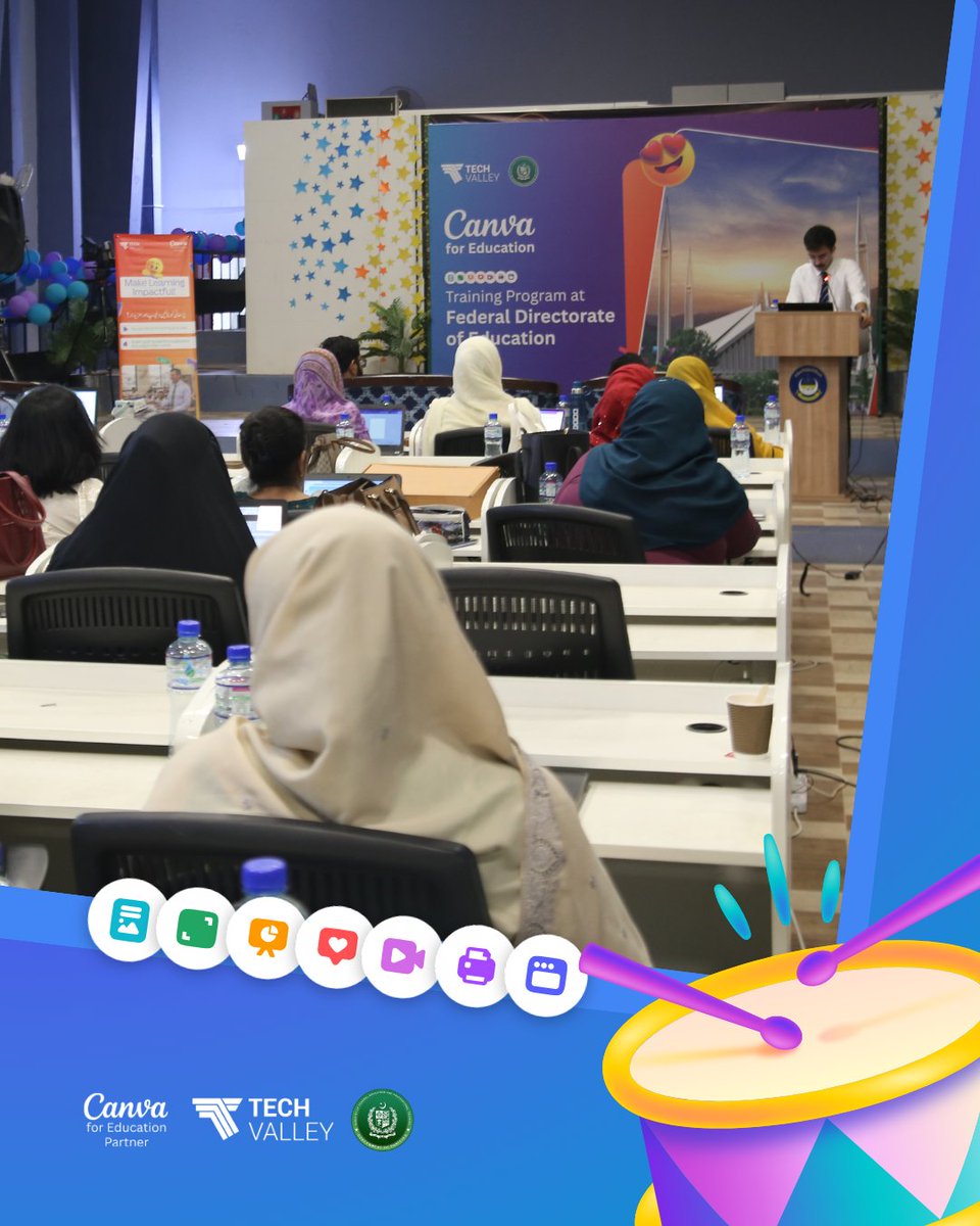 TechValleyPak's tweet photo. Tech Valley Pakistan, an official Canva for Education partner in Pakistan, has officially kicked off Pakistan's first exclusive AI-Powered Canva for Education Training Program  in partnership with MOFEPT under FDE.

#digitalustaad #canvaforeducation https://t.co/uN6QaIfW5b