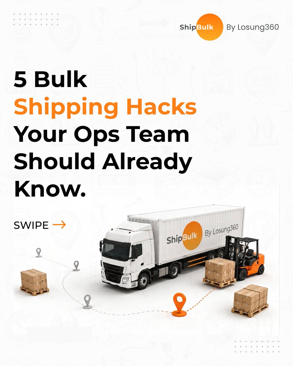 Losung360's tweet photo. Your bulk shipments are either making you money or costing you more than you think. 📦

5 hacks your ops team needs to know.
Swipe before your next booking.

Sign up today and start shipping smart!
.
.

#ShipBulk #BulkShipping #D2C #QuickCommerce #operationspartner #Losung360 https://t.co/BQ6F11mOEC