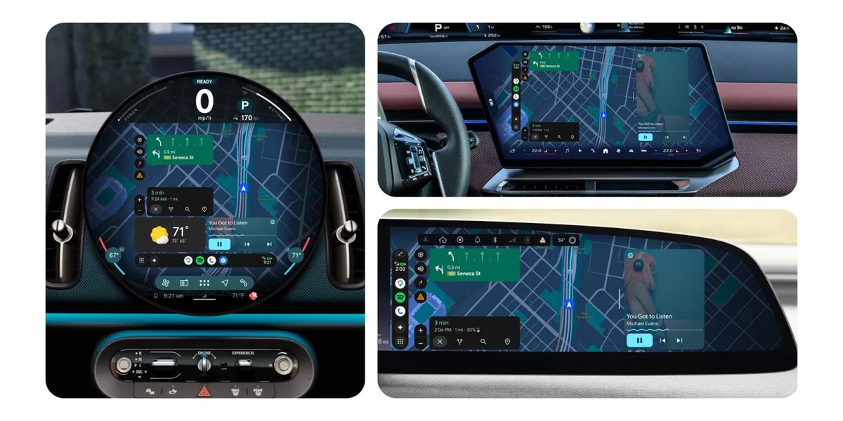 Deawo's tweet photo. Android auto dostává taky update, takže zvládne ve full screen zobrazeni i zvláštní tvary displejů. https://t.co/8v5WXQSYnS
