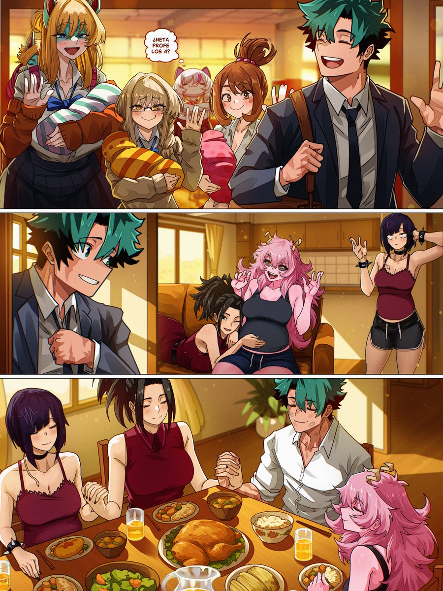 Mi amada familia
Comision por <a href="/AWuazon/">Alexiz Wuazon</a>  ✨
Dedicado a <a href="/corona_barca/">Alejandro Augusto Corona Barca</a> ✨

#BNHAfanart #Ochakouraraka #BNHAfanart #Deku #IzukuMidoriya