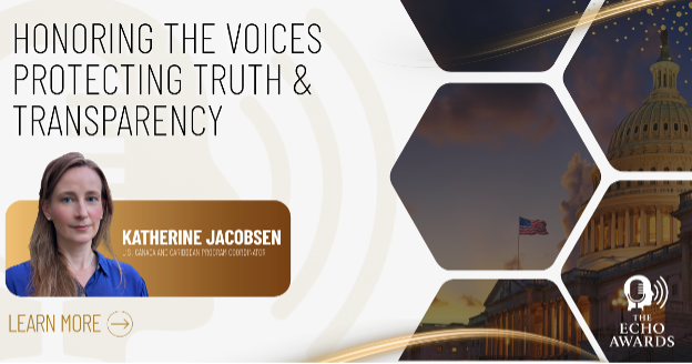 W2Comm's tweet photo. Excited to share @TheEchoAwards announcement that Katherine Jacobsen, U.S., Canada and Caribbean Program Coordinator for @pressfreedom (CPJ), will serve as the keynote speaker for the awards ceremony on June 11. 

Buy your tickets today! https://t.co/TitGkZtmj7 https://t.co/3RXiPbwPqJ