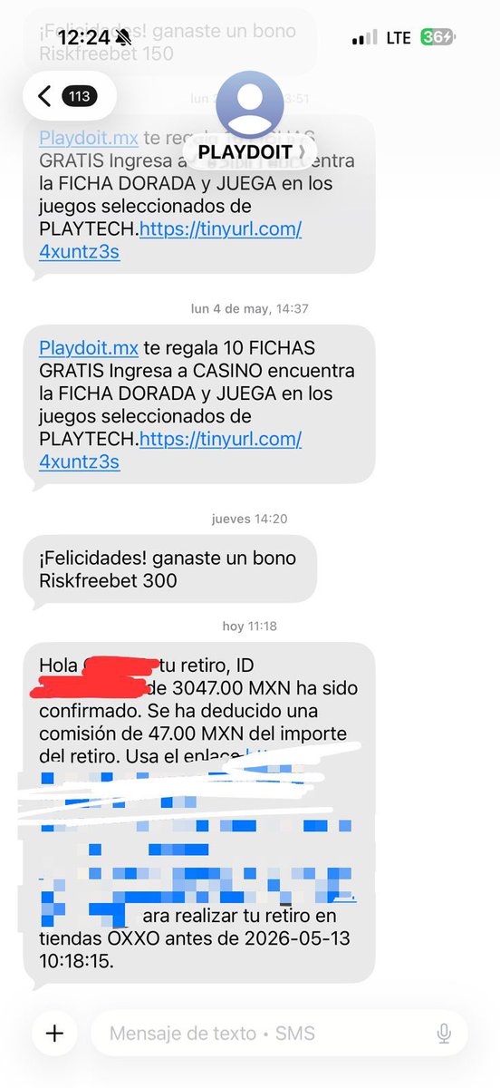 picks4mex's tweet photo. Me chingaron en @playdoitmexico, me llegó un mensaje de texto que se confirmó un retiro en Oxxo (yo nunca he retirado en Oxxo) y a los 2 min que quise entrar a playoit me cerraron la cuenta, me contacté al chat, me volvieron a abrir la cuenta y me dicen que es mi responsabilidad https://t.co/r6zvPQqxGM