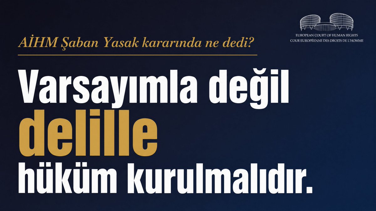 PAPlatformu's tweet photo. AİHM, Şaban Yasak kararında ne dedi?

"Varsayımla değil, delille hüküm kurulmalıdır."

AİHM DiyorKi https://t.co/NyscsdGGcp