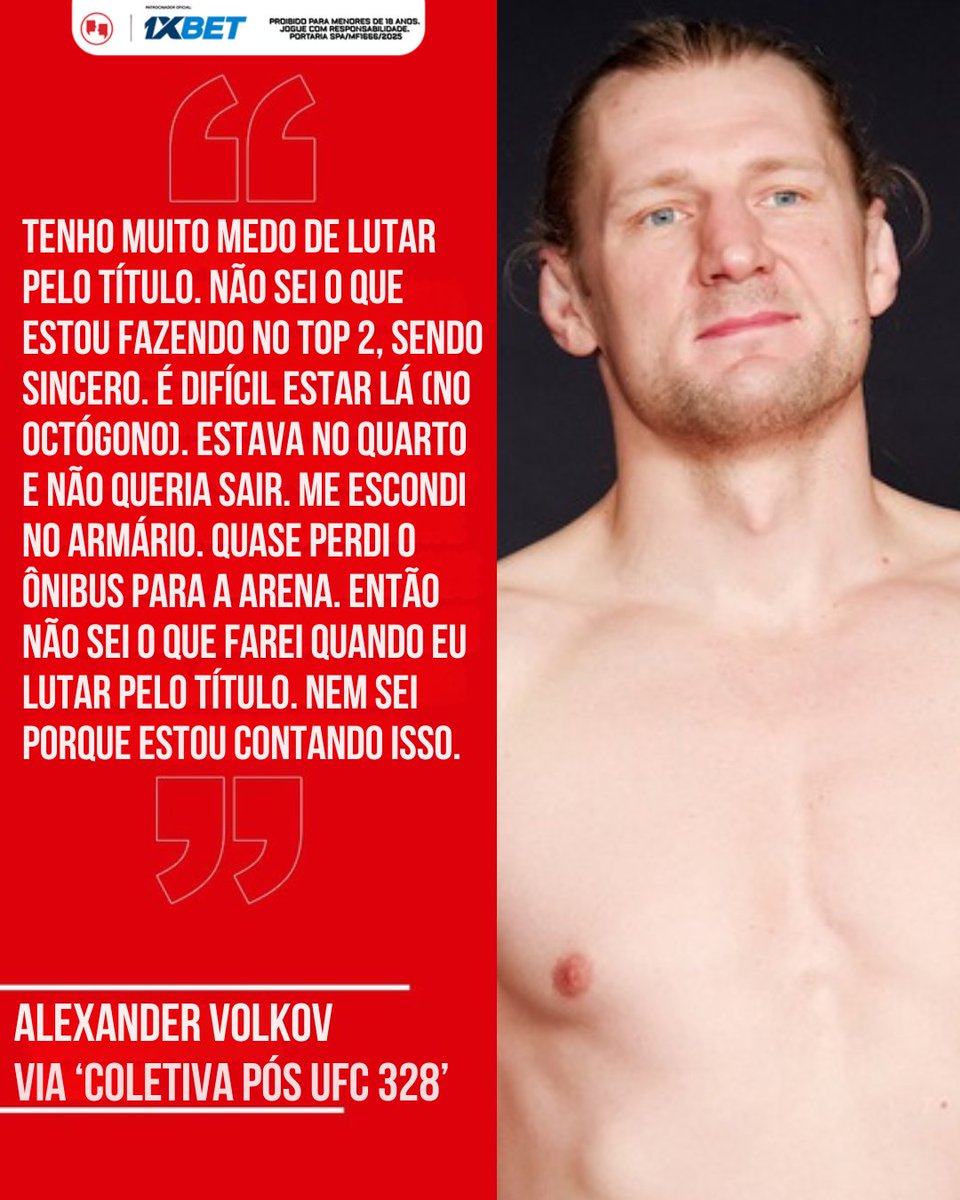 AgFight's tweet photo. MEDO DO SUCESSO? 🤯
Após vencer no UFC 328, Volkov surpreendeu com uma declaração fora da curva. 🗣️
Número 2 do ranking, o gigante russo ativou o 'modo sincerão' e admitiu que tem medo de lutar pelo cinturão.
Já tinham visto isso antes?🧐
#Volkov #Medo #UFC #Cinturão #Pesados https://t.co/kfKE5aXn3V