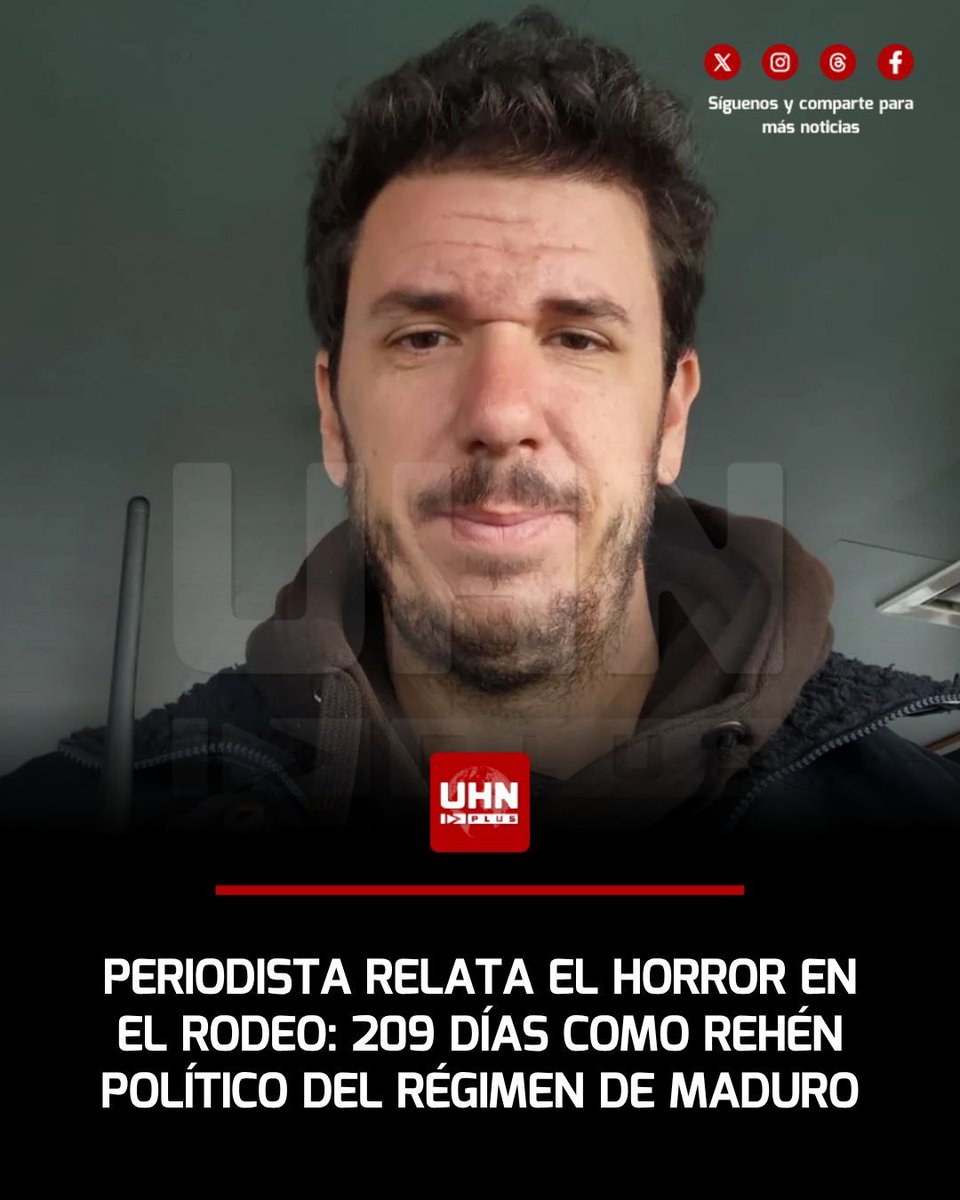 🇪🇸🇻🇪‼️| El periodista español Miguel Moreno relató su crudo testimonio tras 209 días preso en la cárcel de El Rodeo en Venezuela, donde denunció que él y otros detenidos fueron secuestrados y utilizados como rehenes políticos por el régimen de Nicolás Maduro. Moreno, de 34 años,