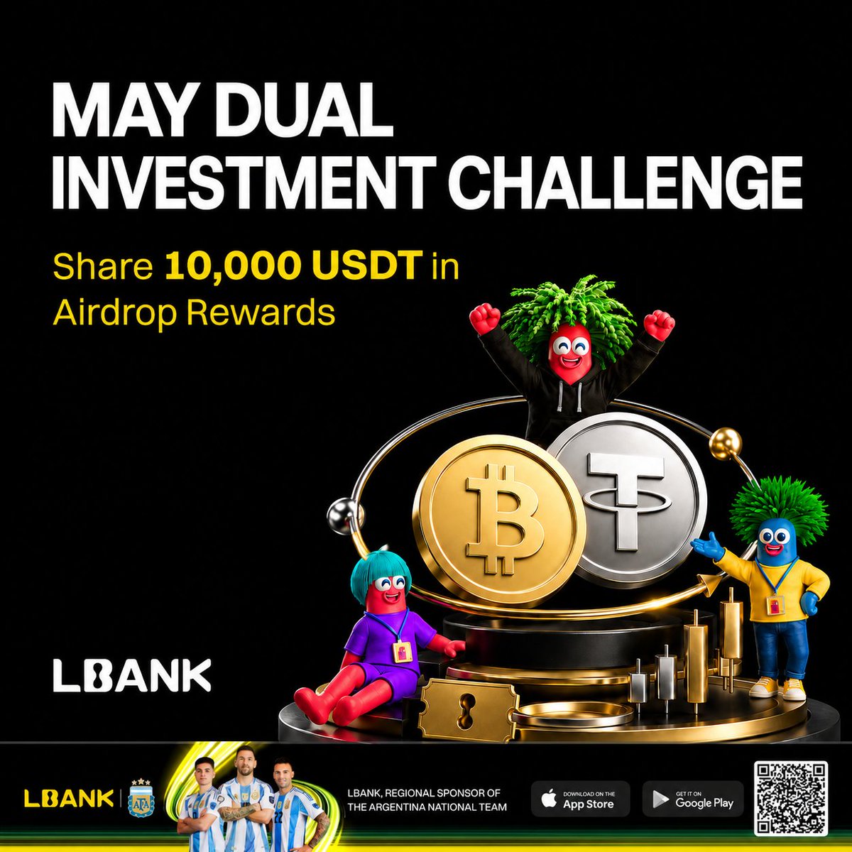 LBankVIP's tweet photo. 💥 The Dual Investment May Challenge is officially live.

Join now for a chance to win a share of the 10,000 USDT prize pool.

🎯 New users get a guaranteed 10 USDT Futures Bonus on their first Dual Investment.

💰 10,000 USDT total prize pool open to everyone.
⏰ From May 12 to June 5, 2026.

🔗 https://t.co/qZZcXHTZ9z
