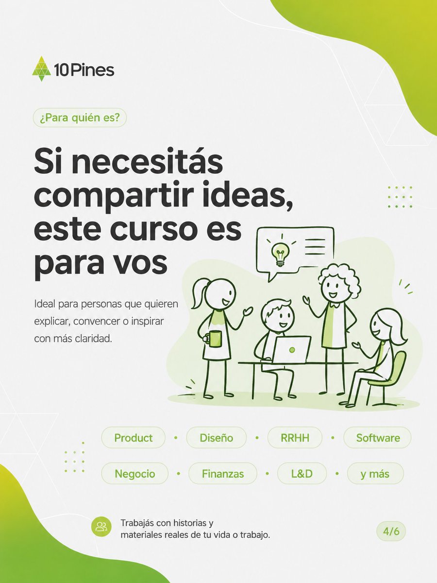 10pines's tweet photo. La mayoría nunca recibió formación para presentar bien su trabajo. El resultado: ideas que no se escuchan, reuniones largas, proyectos frenados.

Storytelling Superpowers para Conversaciones Persuasivas 🇦🇷 📅 24 jun | USD 125 (50% off en mayo)

Info en: https://t.co/32Wjfku8PA https://t.co/erayCcUwEM