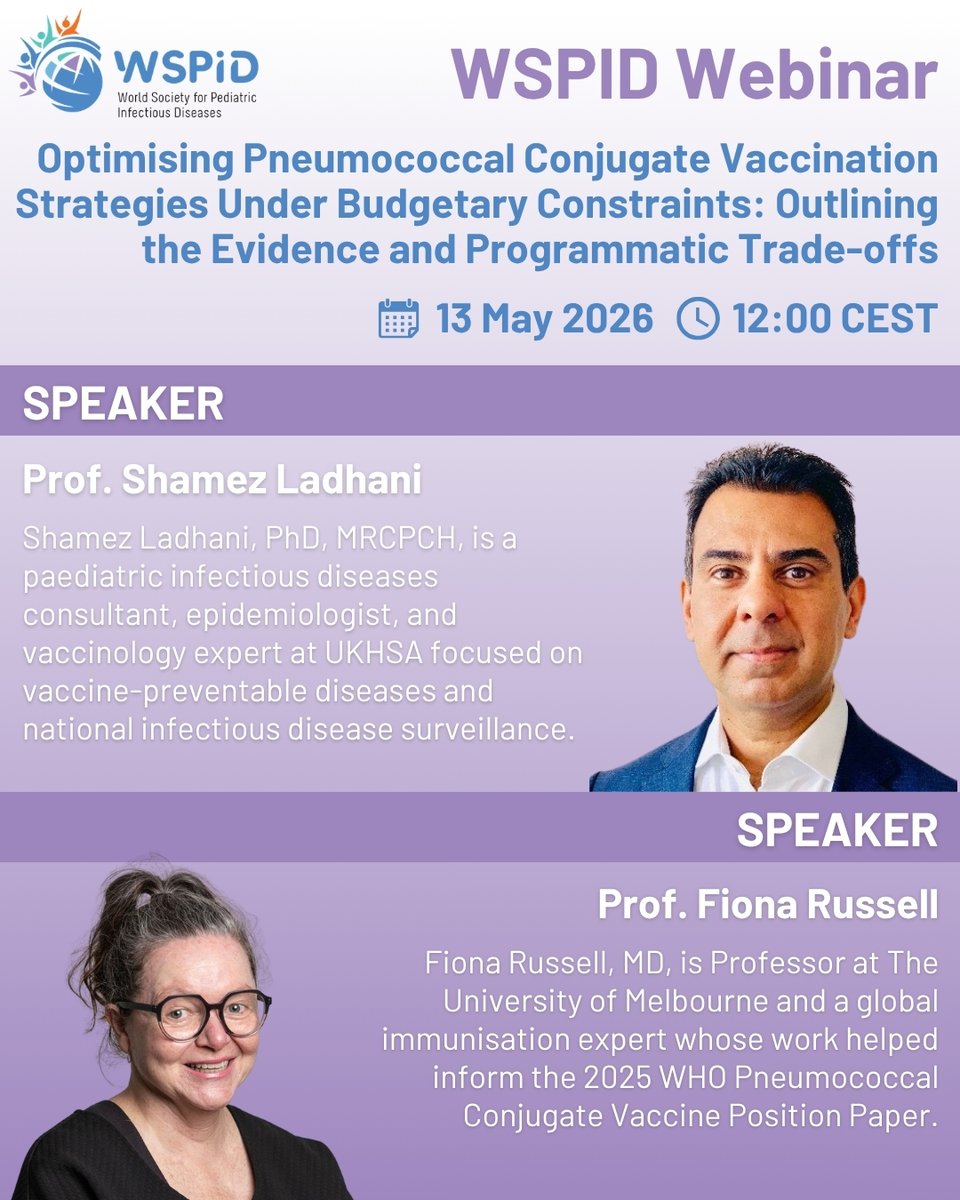 WSPID's tweet photo. ⏰ LAST CALL to register for TOMORROW’s #WSPIDWebinar!

📅 13 May 2026
🕛 12:00 CEST
👉 REGISTER NOW: https://t.co/Kyao9MR6bw

#Vaccines #Immunization #Pediatrics #WSPID #WSPIDEducation https://t.co/1EjMB31One