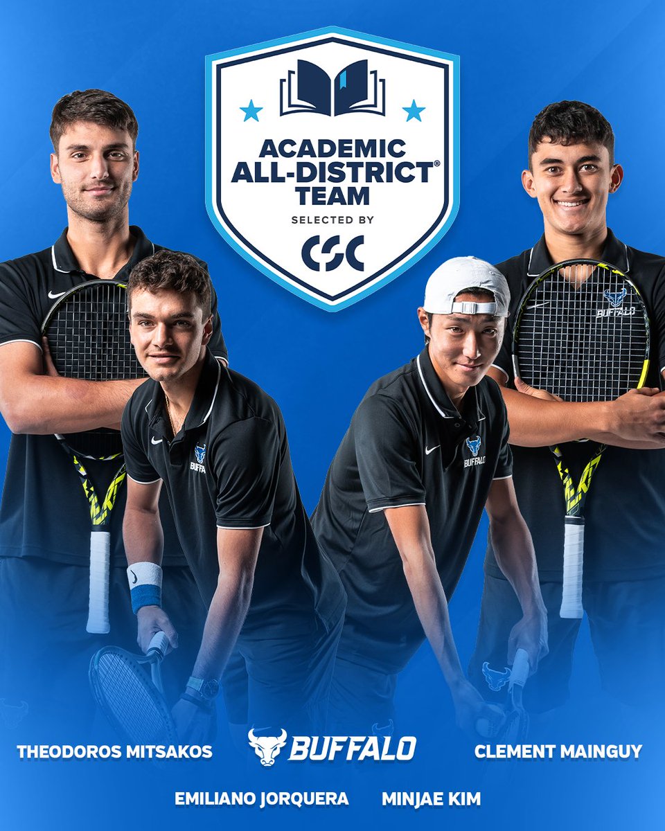 UBmenstennis's tweet photo. Four Bulls Named to CSC Academic All-District Team

🔗 https://t.co/pvl81jmM2o

#UBhornsUP https://t.co/tlyqXswnXx