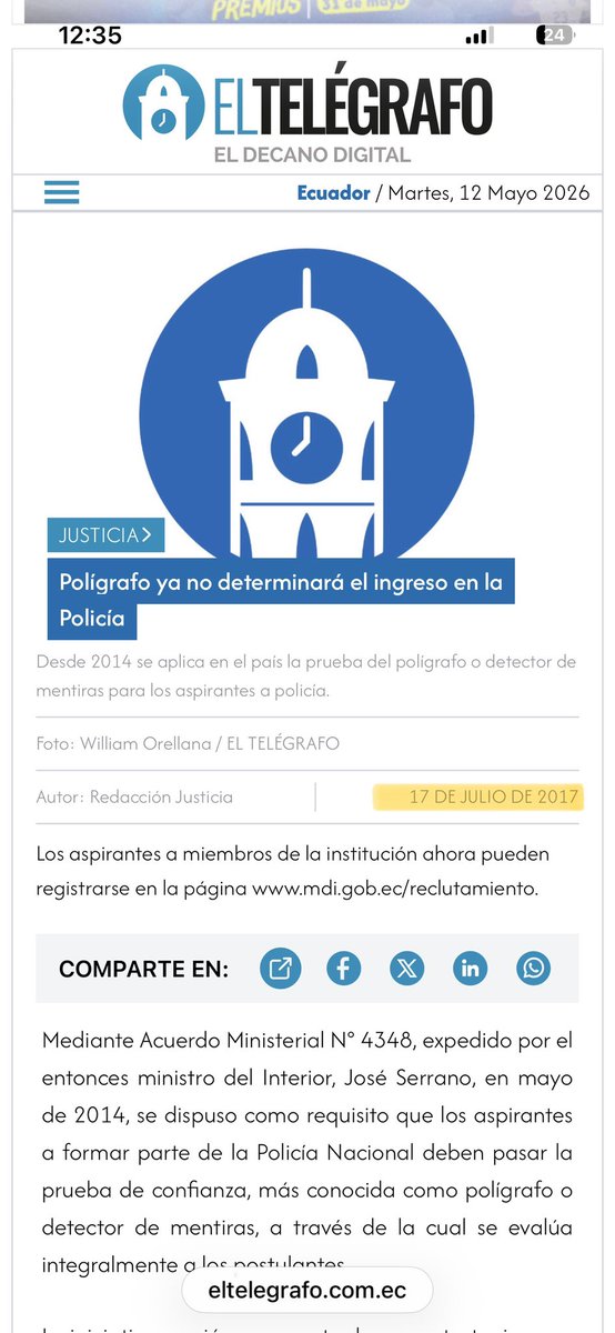 DanielaFriars's tweet photo. .@ECUADORCHEQUEA, @LupaMediaEC, aquí se afirma que fue en el gobierno de @MashiRafael que “ingresaron miles de políticas sin pasar pruebas”, sin embargo fue en 2014 que se empezó a realizar pruebas de confianza para el ingreso a la policía. https://t.co/kddeLRsrKD https://t.co/C0bWuZ6jfF