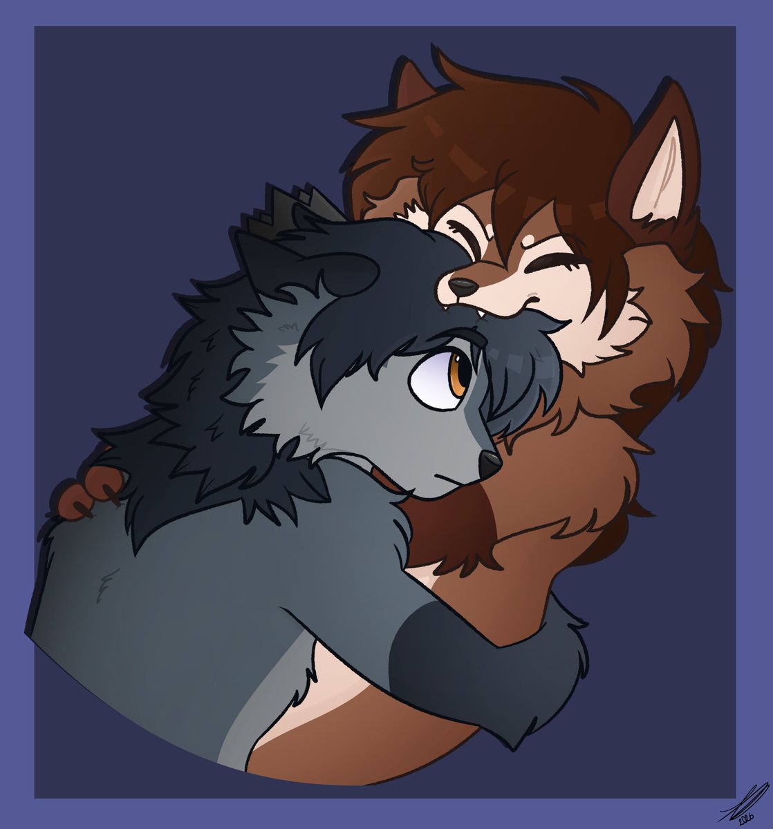 RiverWolf07's tweet photo. Some more art dump of me and my bf's fursonas!!
#furry #furryart https://t.co/AcB20x4lju