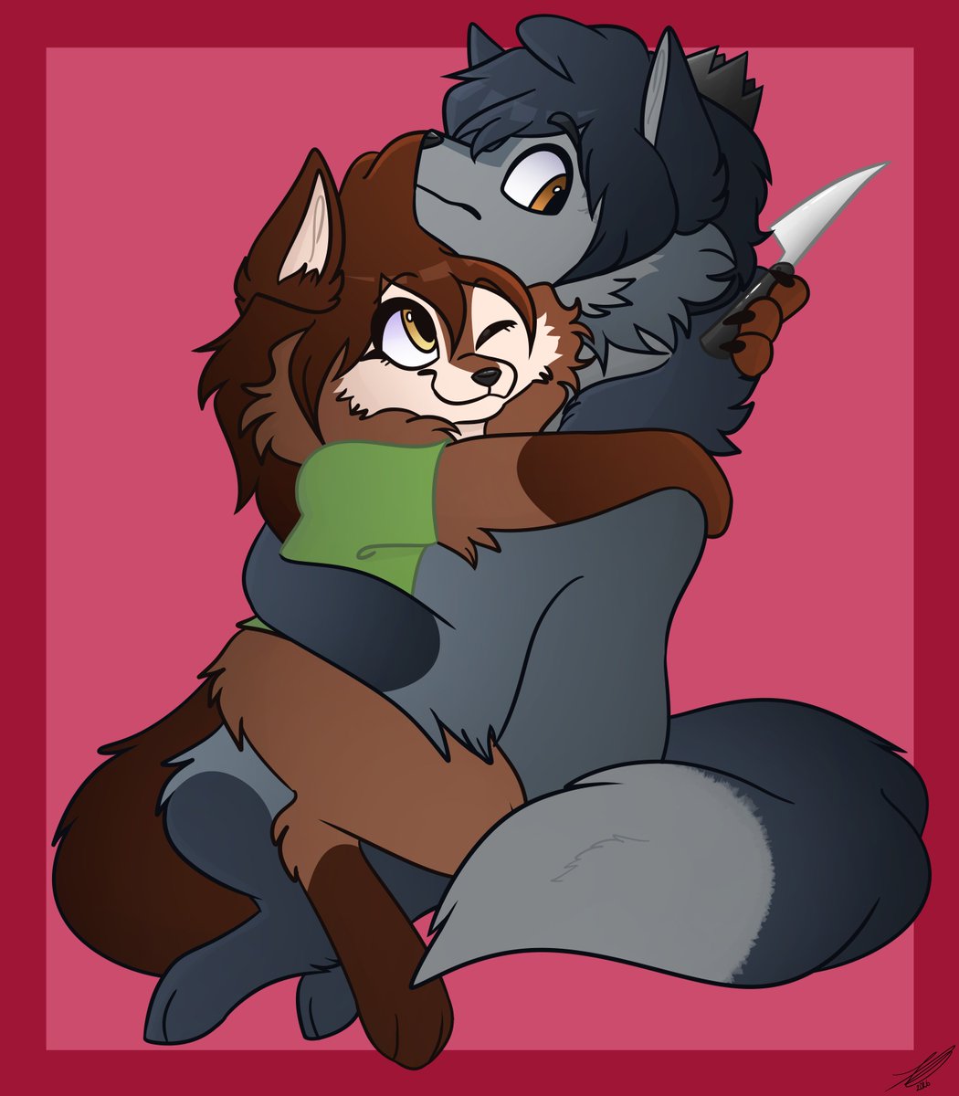 RiverWolf07's tweet photo. Some more art dump of me and my bf's fursonas!!
#furry #furryart https://t.co/AcB20x4lju