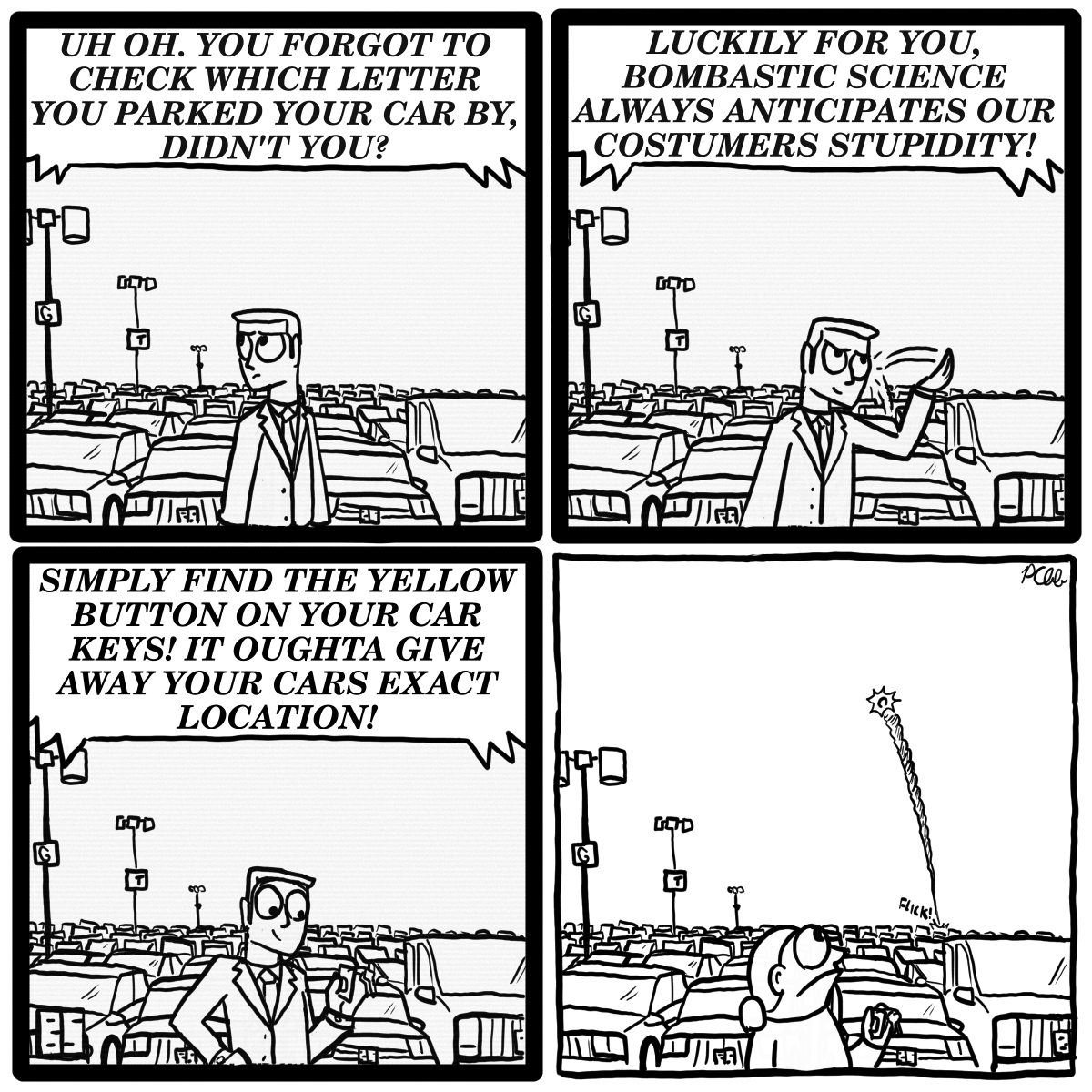 DouglPigPocker's tweet photo. Car Tracker #bombasticscience #comicstrip https://t.co/b4jUfWtOsw