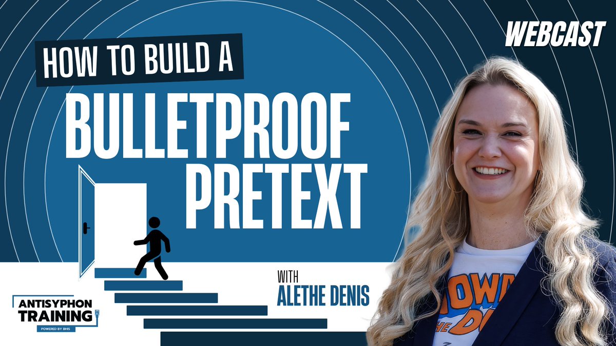 BHinfoSecurity's tweet photo. Hey folks! 

Let's look at what's happening with @Antisy_Training  and Black Hills Information Security! 

Anti-Cast:
The next Anti-Cast is on How to Build a Bulletproof Pretext w/ Alethe Denis!

Wed, May 13, 2026 12:00 PM EDT 
 
 Register: https://t.co/hKrCiAGyEo

 Join Alethe Denis, DEF CON Black Badge-winning social engineer and Senior Security Consultant II at Bishop Fox, as she breaks down how to build pretexts that hold up under real-world pressure in physical red team engagements.

BHIS: 
The next BHIS webcast is on Intro to Web Hacking with Caido with Jack Hyland!

Thu, May 14, 2026 1:00 PM EDT

Register: https://t.co/Pq5EA32jh6

Join us for a one hour, hands-on webcast about Caido, a modern HTTP proxy written in Rust that's quickly becoming a serious alternative to Burp Suite.

P.S. The FREE Threat Hunting Summit from Antisyphon Training is on June 17th, with live training from June 18-26. Use code THSUMMIT2026 for 20% off!
https://t.co/r2K451fPLp