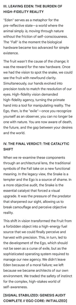 Aestlander's tweet photo. While I have #Eden and the #serpent #snake in the essay and title, this is #NotReligious. It is about #Ego #TriColorVision and the #Ape #VisualCortex. I acknowledge @jordanbpeterson for his contribution, may he escape his #EgoHell one day 🙏 
https://t.co/igvZOhTZO1 https://t.co/SHuN2cfKUc