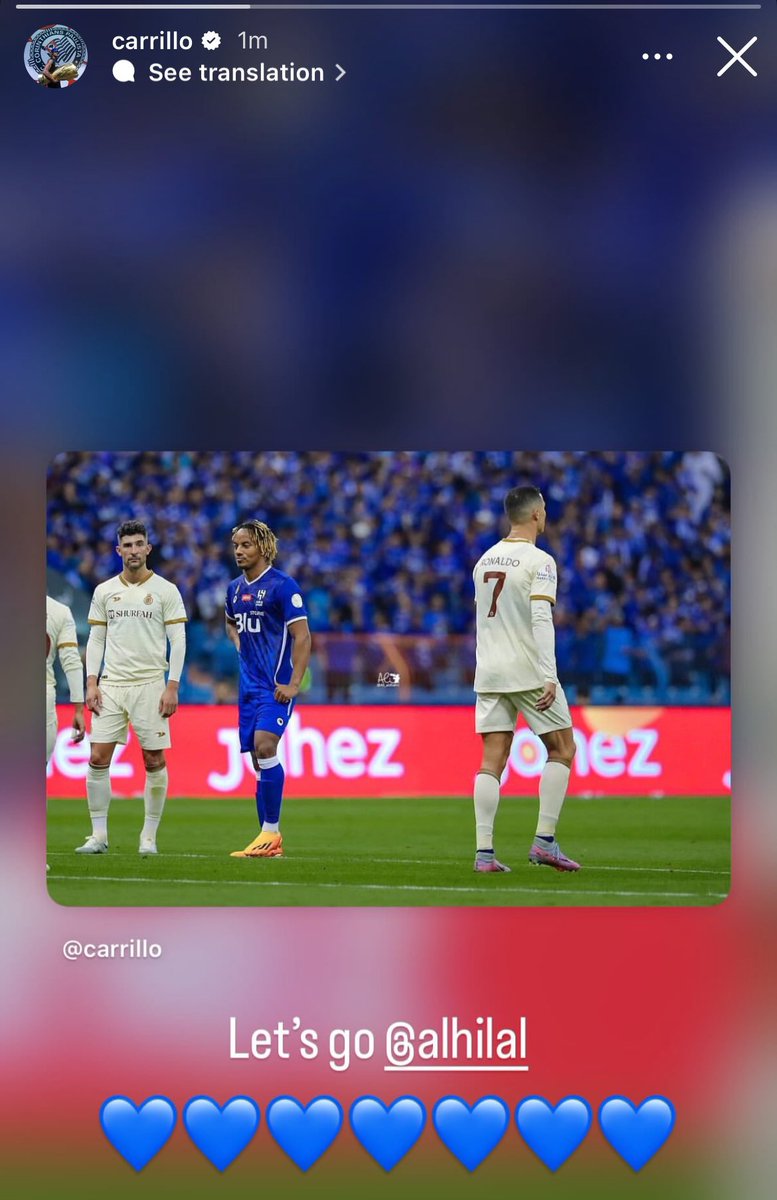 iFalcon10's tweet photo. شوفوا من يدعم الهلال قبل المباراه
 
كاريلو والله حب كبير جدا جدا لك يالثعبان💙 https://t.co/Z1H4Wxt3sp