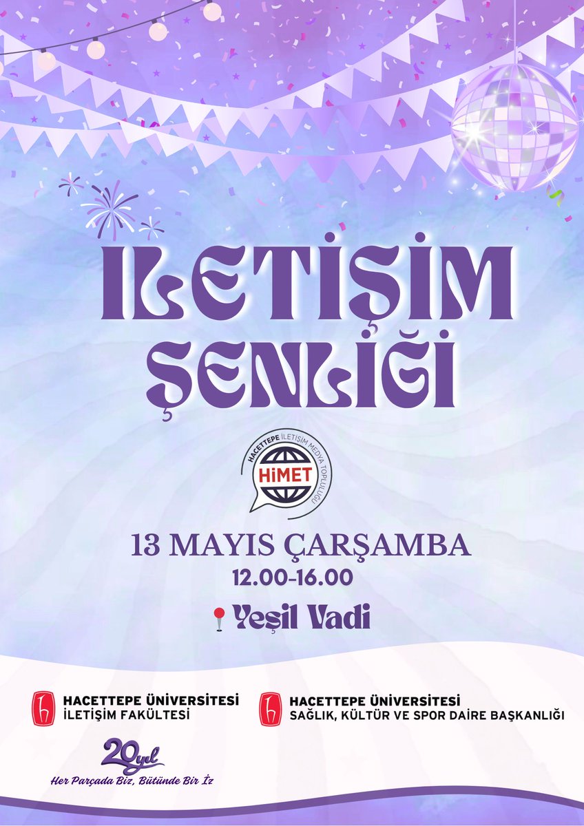 HacettepeComm's tweet photo. H.Ü. İletişim Fakültesi'nin 20. Yılı etkinlikleri kapsamında Bölümlerimiz ve Hacettepe İletişim ve Medya Topluluğu işbirliğinde planlanan, fotoğraf çekimi, spor faaliyetleri ve piknik etkinliklerini kapsayan "İletişim Şenliği"nde sizleri de aramızda görmekten mutluluk duyarız. https://t.co/zqF6TagkT0
