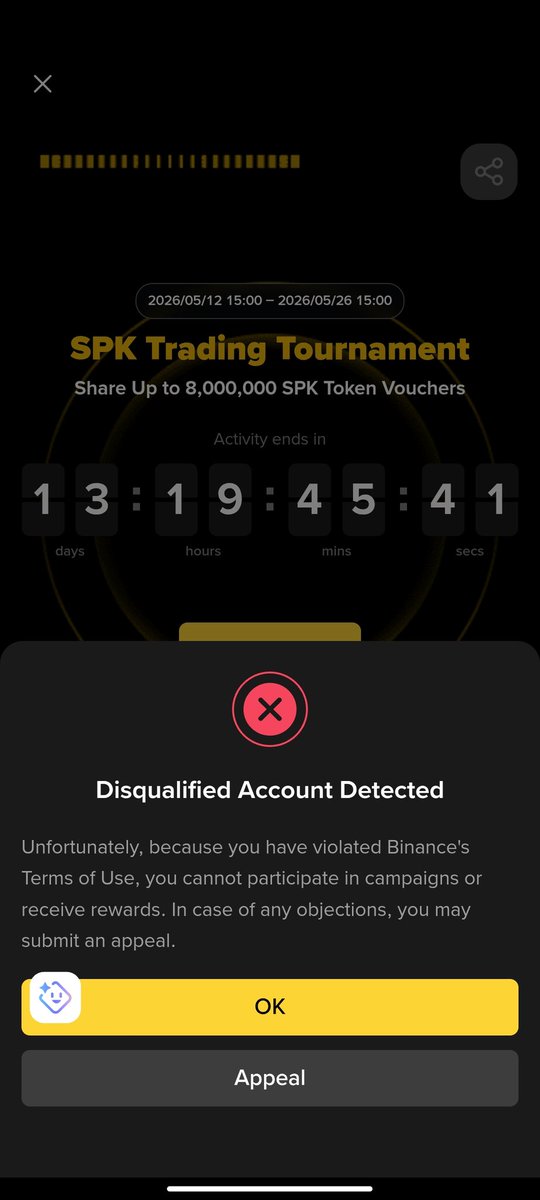 MRashid83034's tweet photo. @BinanceWallet 
@binance 

Binance disqualified my account without any reason. 

3 months ago they banned my alpha account and today many users who did chip spot campaigns their accounts got disqualified🤬

Very bad practice Binance. It's time to leave Binance. 

#bycotbinance https://t.co/vSmVQ84Fy3