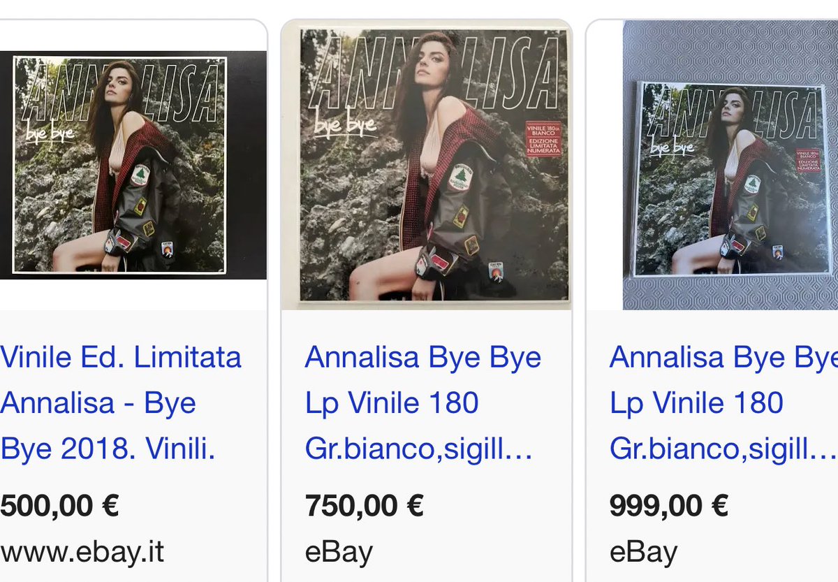 nevesumarte's tweet photo. Ristampa vinile Bye Bye (grazie Annalisa l’hai fatto per me) tutto nel buco del c ai rivenditori di ebay e compagnia bella che lo rivendevano a 900€ https://t.co/EmBM99wvzY