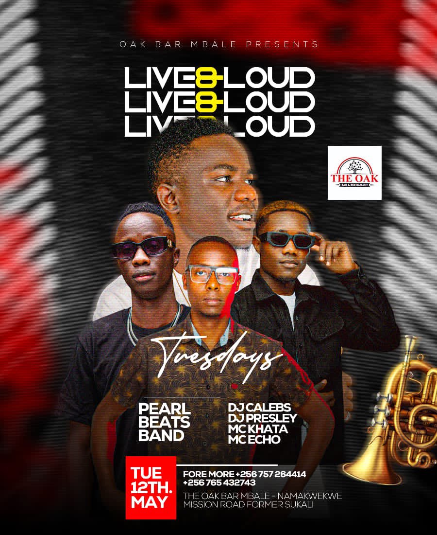 KHTMarketingUg's tweet photo. MBALE WE RETURN TONIGHT
BIG AND BETTER @theoakmbale
PEARL BEATS BAND
HOSTED BY @McKhataUg
#LiveAndLoudTuesdays
DM TO BOOK YOUR
TABLE TO Avoid INCONVENIENCES
#HomeOfGoodVibes
#BeyondExpectations
#WeMakeItEasy https://t.co/luGOEfyYlG