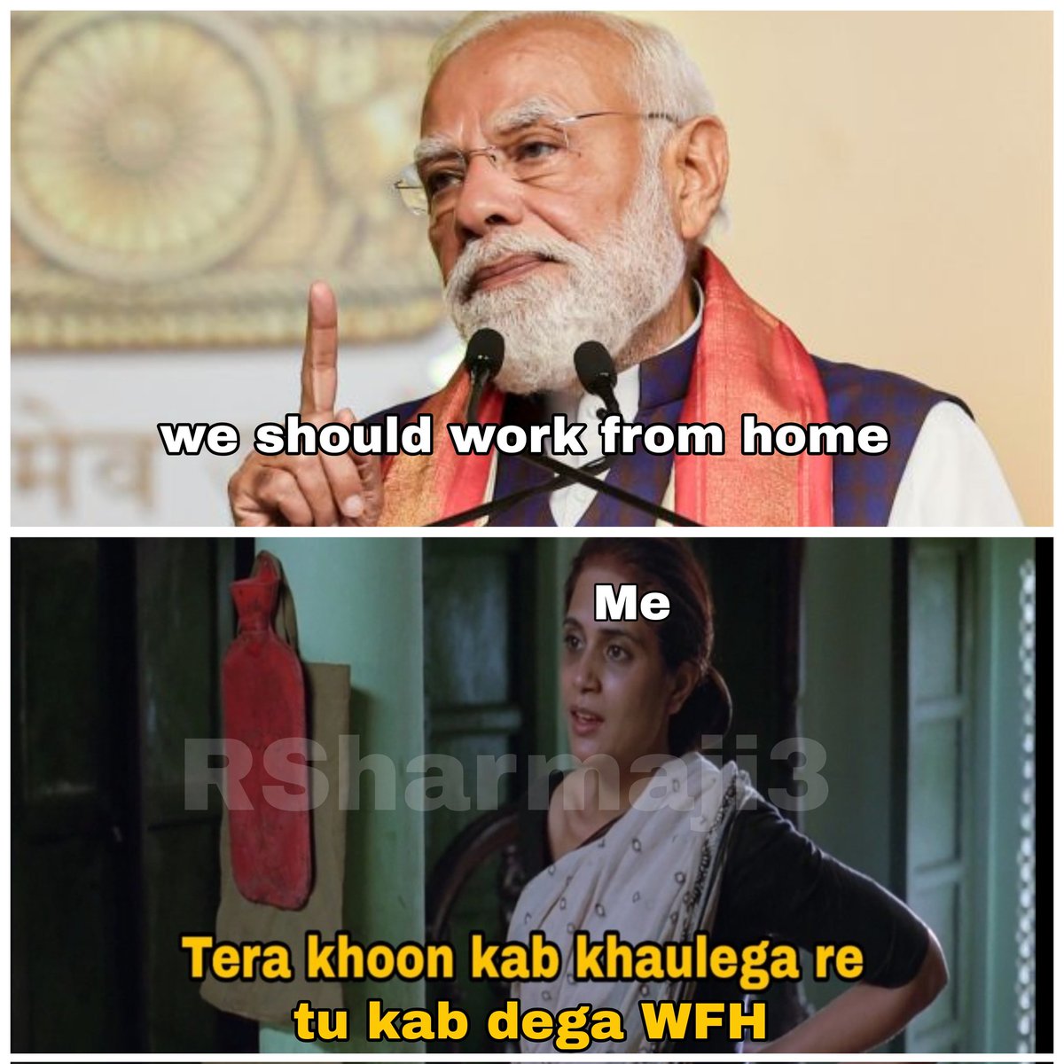 RSharmaji3's tweet photo. #NaMo #WFH #OfficeMemes 

Me to #HR https://t.co/OVsE8l0W2b