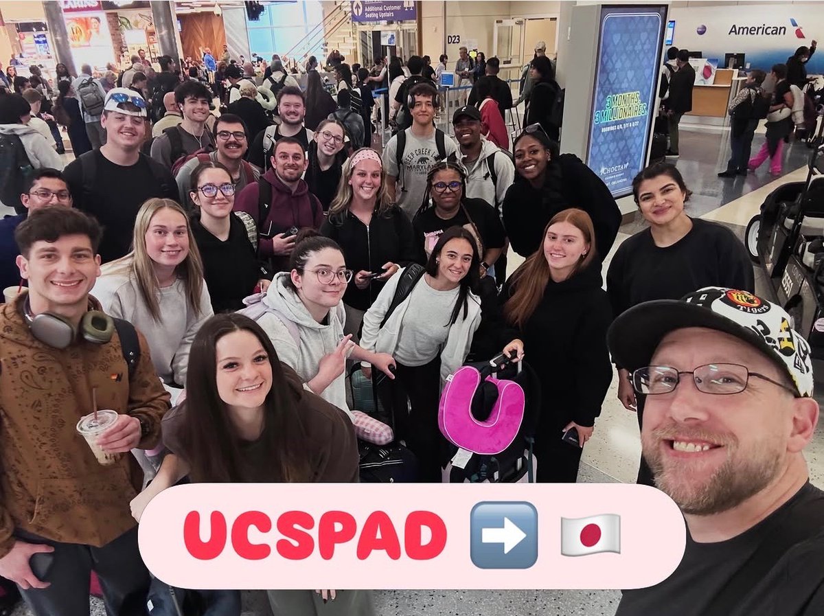 UC_SPAD's tweet photo. UC SPAD is in Japan 🇯🇵 

Our 2026 study abroad trip is now underway. Head over to the program's IG page (@UC_SPAD) to follow the two-week adventure. 

First stop: Tokyo (after the 13.5 hour flight 😨). https://t.co/8iSC7rHdmb