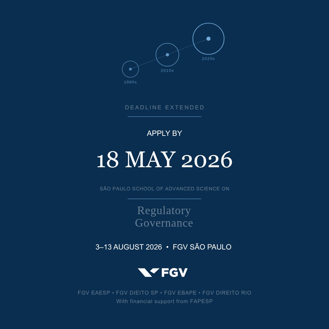 FGV_EAESP's tweet photo. FGV São Paulo recebe a School of Advanced Science on Regulatory Governance. Inscrições até 18/05!
👉 https://t.co/Nzf8AErMMV
📌 Mais informações: https://t.co/dbFNOtDEM5 https://t.co/zw7W9UiDaQ