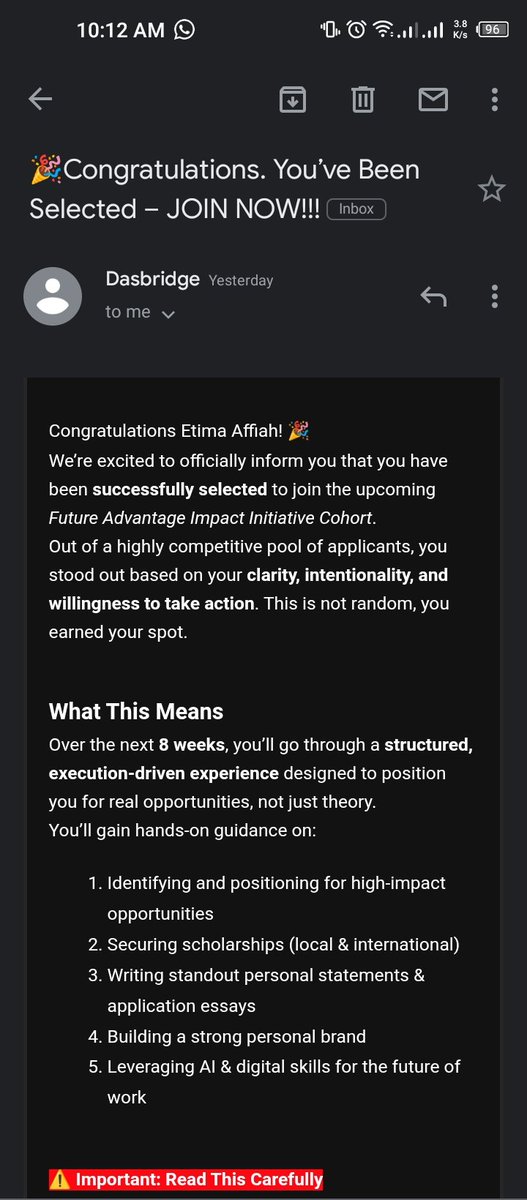 etima123's tweet photo. I feel so delighted to have been selected for this program.

It's an opportunity to build, grow, and position myself for global impact.

Thank you, Dasbridge, for this opportunity. I'm truly grateful.

#Dasbridge #FutureOfWork #StudentLeadership #SDGs #AfricanYouth #Opportunities https://t.co/naz5sKInkn
