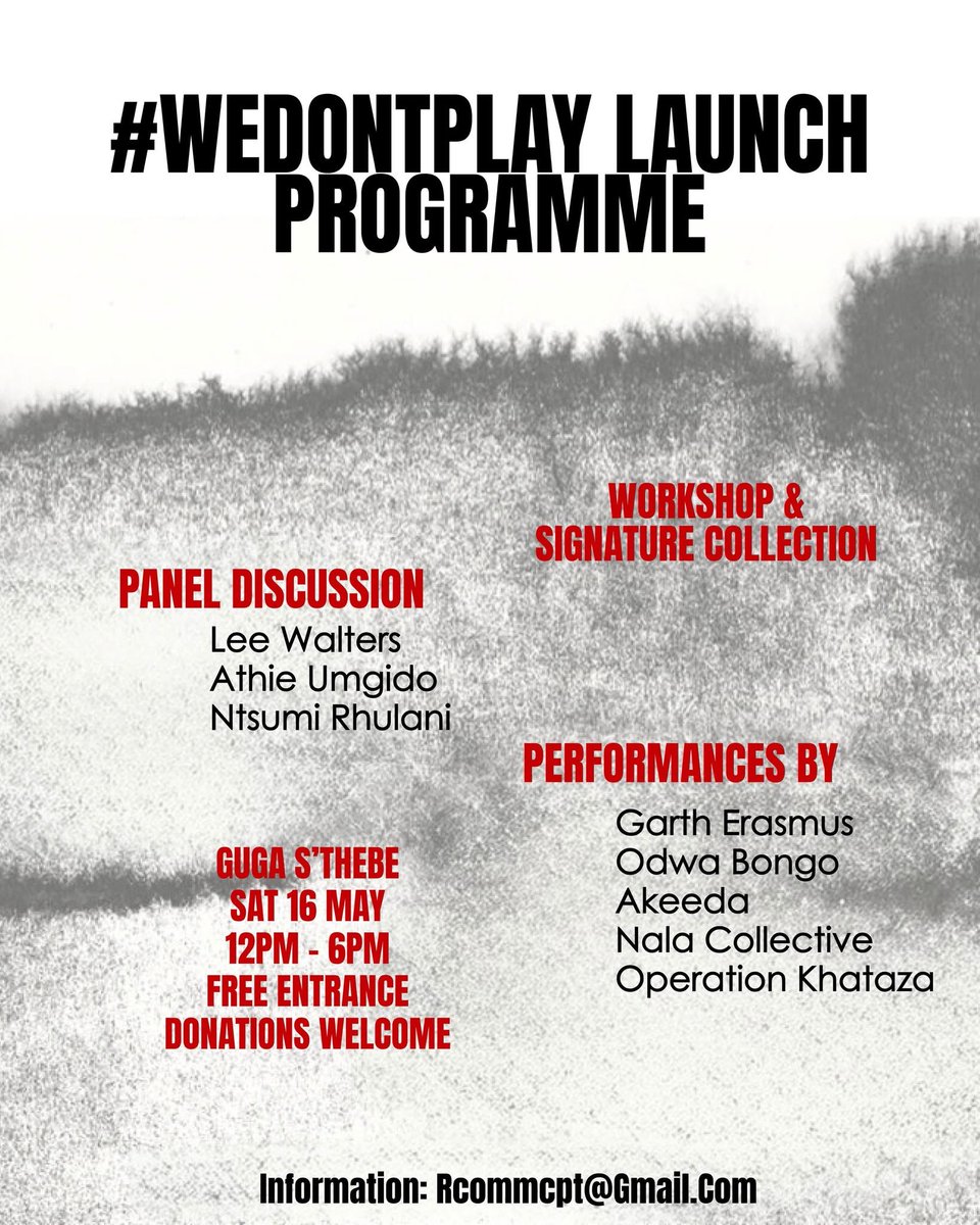 odwabongo's tweet photo. This Saturday 16 May independent musicians from across Cape Town will launch ‘Our Conditions Of Work’, a document created by and for ourselves outlining fair work conditions for music workers. https://t.co/CXyuyLvbHx