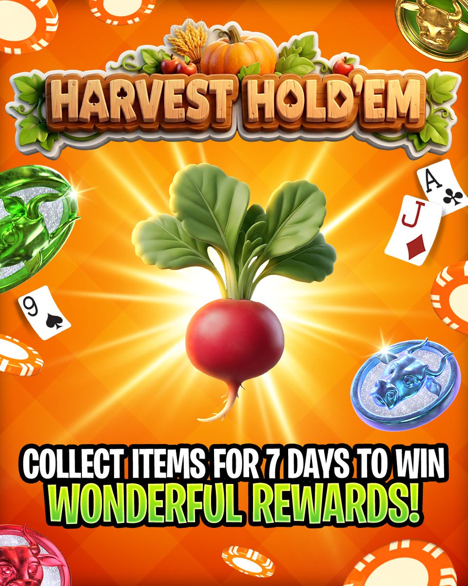 GoP_3's tweet photo. Continue the Harvest with by gathering this week’s Harvest Hold'em collectible!

Start collecting now and unlock AMAZING rewards 🤠

Upgrade to GOP+ for free 👉 https://t.co/RgVm7lPgTQ https://t.co/iEvKC5xgno
