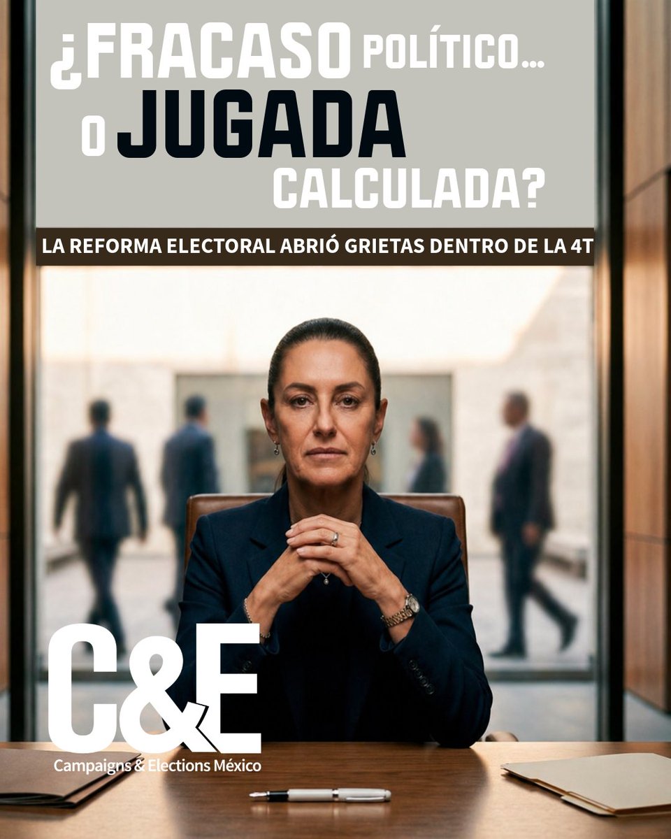 CE_Mexico's tweet photo. 📌La no aprobación de la Reforma Electoral propuesta por la presidenta Claudia Sheinbaum acaparó la discusión mediática durante el mes de marzo, luego de que sus partidos aliados, el PT y el PVEM, rechazaron la propuesta y abrió la hipótesis de una posible ruptura dentro de la Cuarta Transformación y el fracaso por impulsar una de las promesas más destacadas de su campaña. 

🪶 @Juarez_VH

📲 Lee la nota completa aquí: https://t.co/CY0hnO0MRW