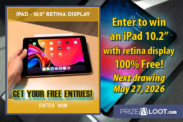 Prizeloot's tweet photo. 🏆Get your free daily entries for the chance to #win the next iPad prize drawing on PrizeLoot May 27th: https://t.co/r6B8dI6Mmr https://t.co/hx82qTXGHq