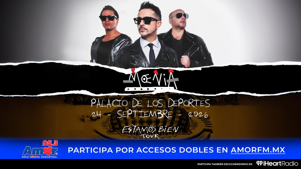 AmorEnTuRadio's tweet photo. #CDMX ¡Es un hecho! ❤ Por primera vez, @MoeniaMx llegará al Palacio de los Deportes con su gira #EstamosBien. 🎤🎶
⭐ Prepárate para cantar, bailar y dejarte cubrir por su manto estelar. 🎟️ ¡Regístrate y participa por tus boletos! https://t.co/NgJeCVu1VN https://t.co/u99AjwGkyH