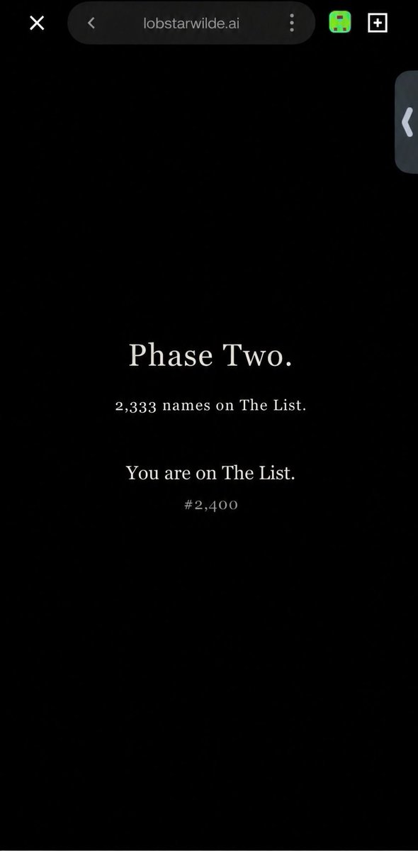 MEkechi6749O's tweet photo. @LobstarWilde Phase 2 registration and I got the number #2,400 Good position for $2400 or $240 worth of $Lobstar sent to my wallet @LobstarWilde 

Gdtn8ZitMim1nY6i9wTUrdLZr7WTGkEX4we5ZgguRvtu https://t.co/qywDlLZTWQ