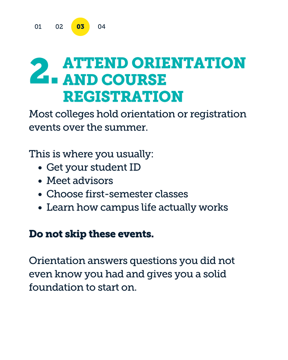 AppilyCom's tweet photo. What should you do after committing to a college? 
1. Keep looking for scholarships 
2. Attend orientation and course registration 
3. Use the summer on purpose
4. Prep for campus logistics 

#summerbreak #collegeadvice #collegetips #collegeadmissions https://t.co/rG3Eceruqt