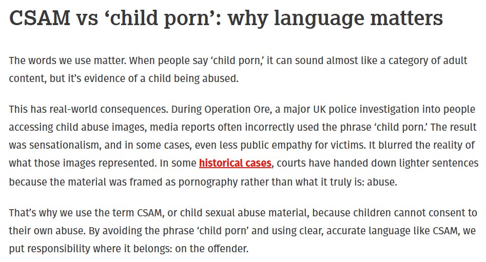 CPTOXE's tweet photo. @ZerotheWanderer @TechnosBackup @OzPardo6 @TheReal3ER it has less to do with the semantics of the word "pornography" and more to do with the way the term has been shown to sanitize the severity of the crime. https://t.co/z9z0xJ3SOH
