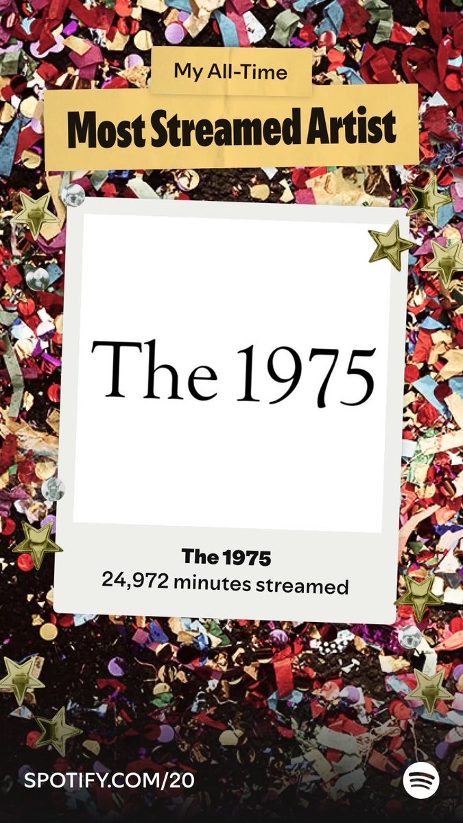 rbcrbr's tweet photo. The 1975 is my all-time most streamed artist on Spotify, since 11/23/18. Go find out yours at Your Party of The Year(s)!  https://t.co/PZZnLQUkJM https://t.co/lNRUp3g3sn