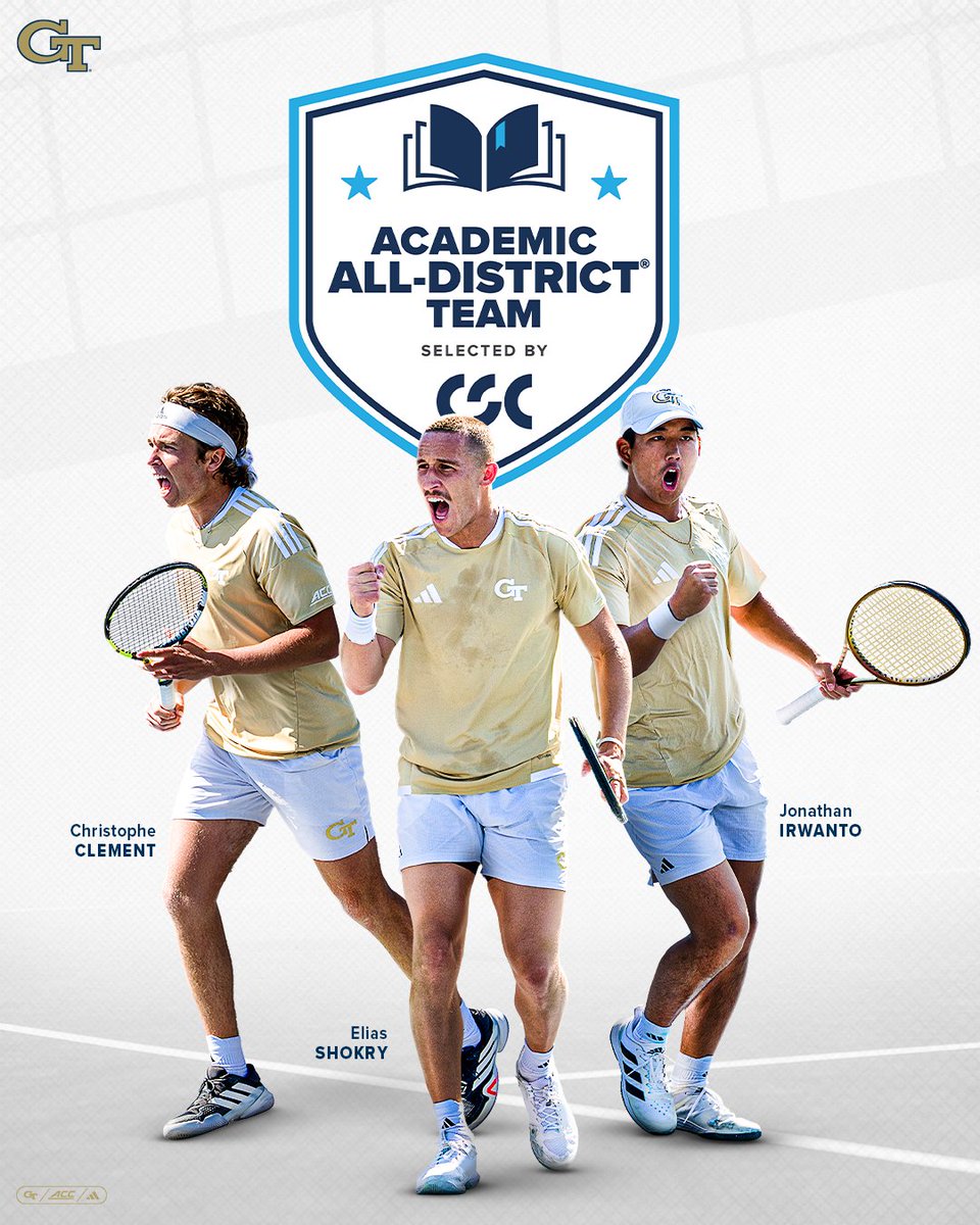 GT_MTEN's tweet photo. 𝐀𝐜𝐚𝐝𝐞𝐦𝐢𝐜 𝐖𝐞𝐚𝐩𝐨𝐧𝐬 🧠⚡️

Congratulations to out 2026 CSC Academic All-District Team honorees, Christophe, Jonathan, and Elias!

#StingEm https://t.co/Lxwk252GTr