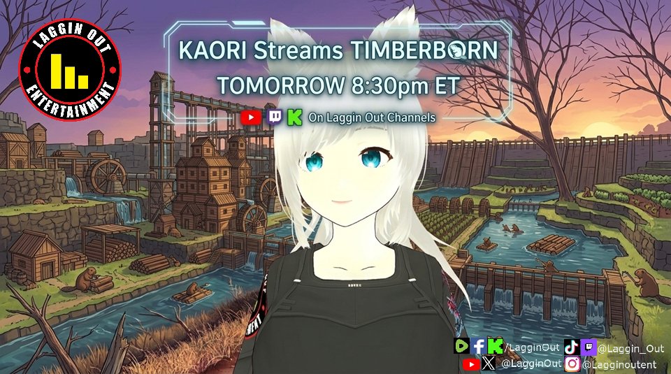 LagginOut's tweet photo. 🚨🌲 FOXYKAORI  LIVE TOMORROW 8:30PM ET! 🌲🚨 
The rivers are flowing, the beavers are building, and survival continues tomorrow in 🪵 Timberborn! 🦫💧 
Watch FoxyKaori as she builds the best post-human beaver civilization ever! Will the colony do well, or will it fail and die? 👀
🔥 Will be streaming Laggin Out Entertainment channels of Kick & Rumble, Twitch, and YouTube
 #Timberborn #FoxyKaori #LiveNow #LagginOut #GamingCommunity #CityBuilder #SurvivalGame #BeaverBuilder #LiveStreaming #mods