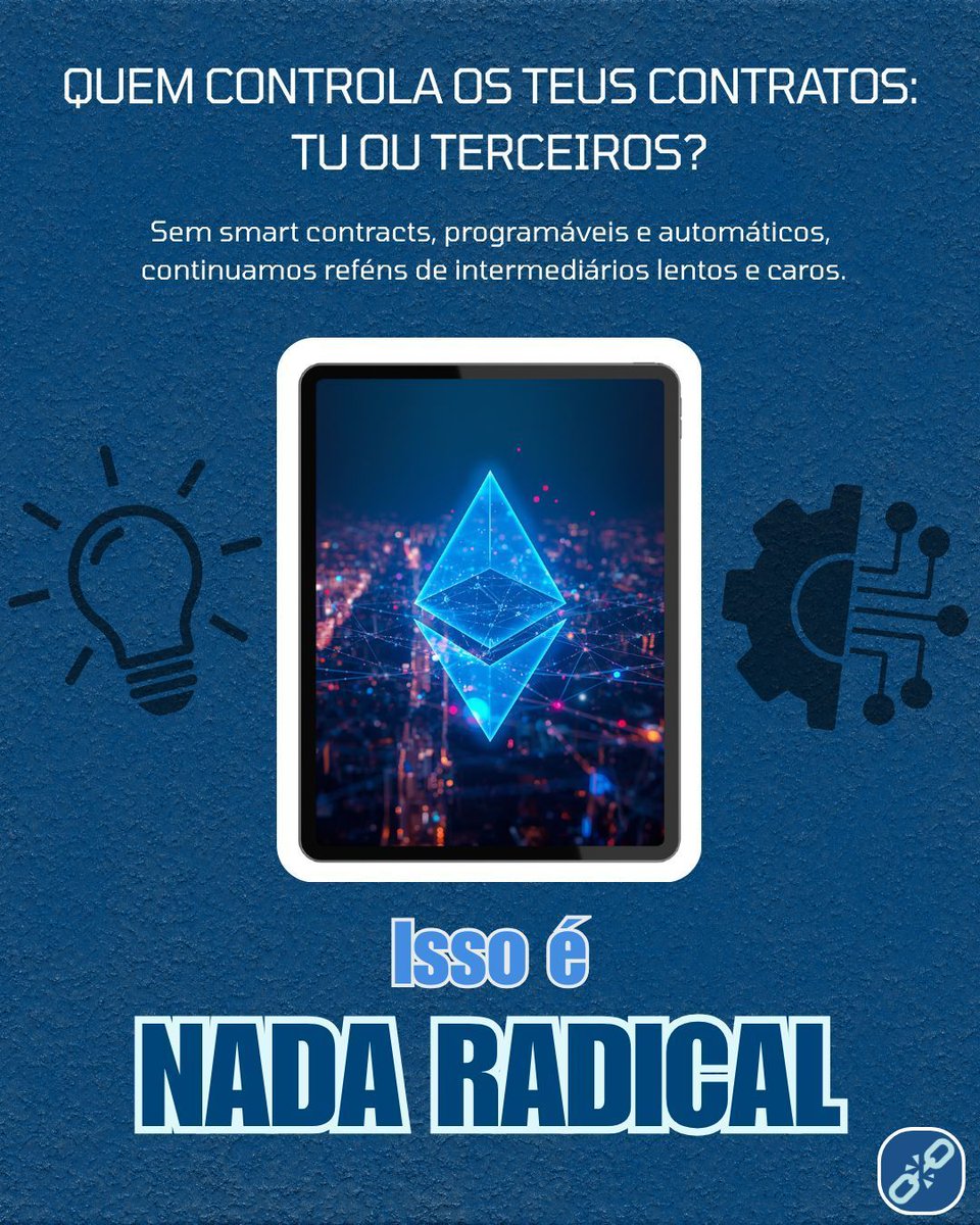 NadaRadical's tweet photo. 🔗Smart contracts podem reduzir burocracia, custos e dependência de intermediários.

Se já temos contratos programáveis e automáticos, porque continuamos reféns de sistemas lentos e caros? https://t.co/FJCXYntUqr