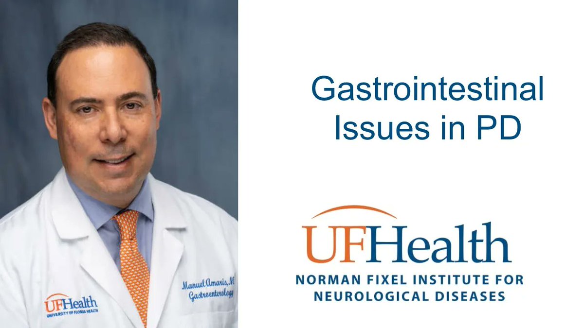 UFMDC's tweet photo. Important presentation: Gastrointestinal issues in PD at the 2026 @FixelInstitute Parkinson's Disease Educational Symposium https://t.co/oVwqaTnflX https://t.co/J7yeZKezwx