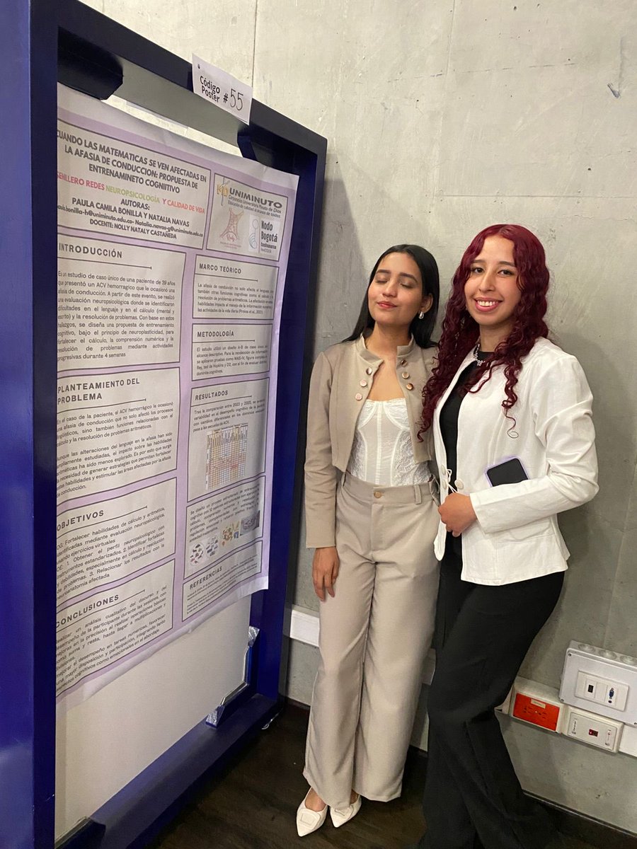SemilleroRedes's tweet photo. Nuestras compañeras Paula Camila y Natalia estuvieron el dia hoy representándonos en @RedCOLSIBogota @RedCOLSI con su ponencia sobre:

"Cuando las matemáticas también se ven afectadas en la Afasia de Conducción: Propuesta de entrenamiento cognitivo " https://t.co/1paV2HTnmn
